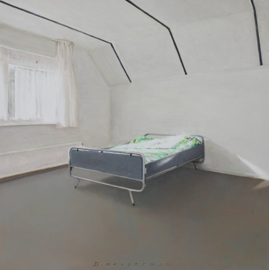 Bedroom I oil on panel, 23 x 23 cm